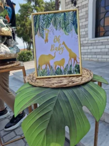 στολισμός βάπτισης για αγόρι με θεμα ζωάκια της ζούγκλας