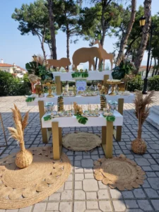 στολισμός βάπτισης για αγόρι με θεμα ζωάκια της ζούγκλας