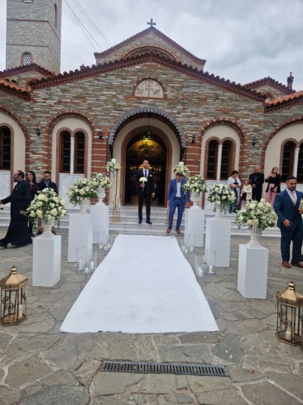 στολισμός γάμου λευκό χρυσό