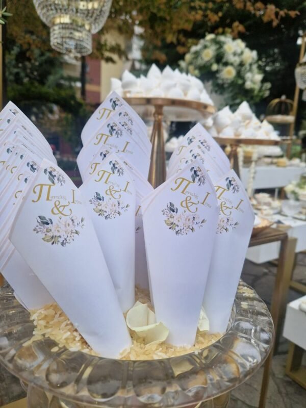 στολισμός γάμου λευκό χρυσό