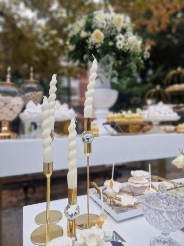 στολισμός γάμου λευκό χρυσό