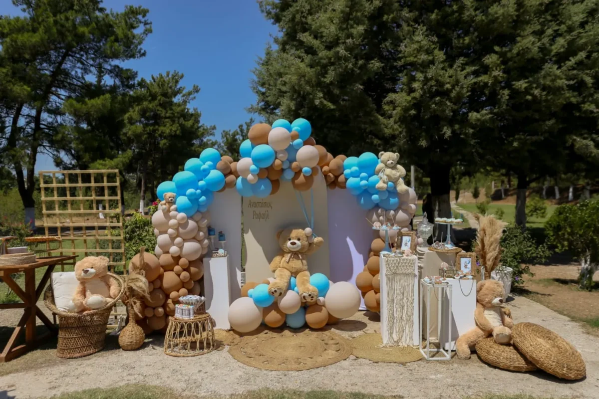 Στολισμός βάπτισης - Αρκουδάκι Αναστάσιος Ραφαήλ