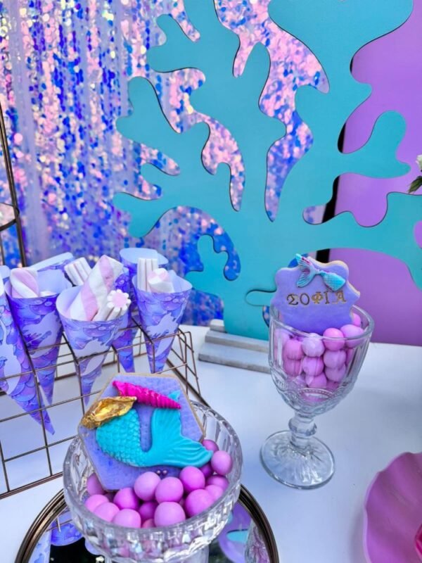 στολισμός βάπτισης με θέμα γοργόνα