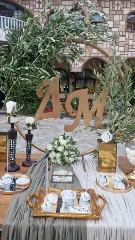 στολισμός γάμου με θέμα την ελιά