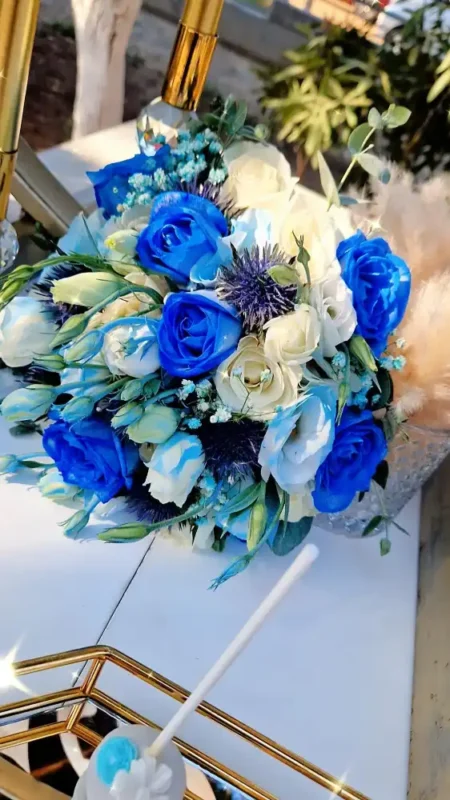 στολισμός γαμοβάφτισης σε μπλε αποχρώσεις