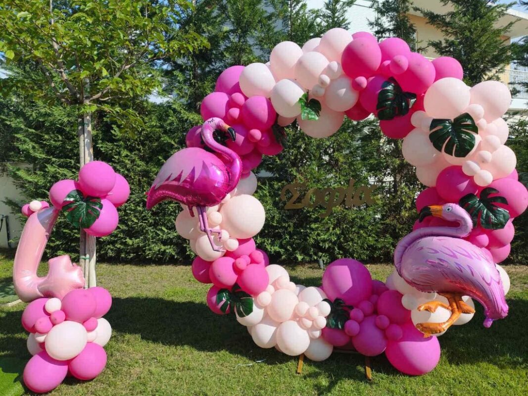 στολισμός πάρτι με θέμα το φλαμίνγκο
