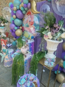 στολισμός βάπτισης με θέμα την ariel γοργόνα