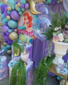 στολισμός βάπτισης με θέμα την ariel γοργόνα