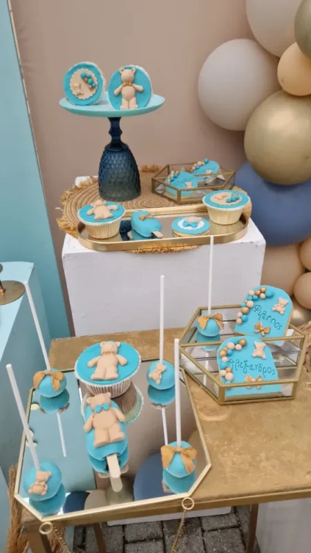 στολισμός βάπτισης αρκουδάκι μέντα