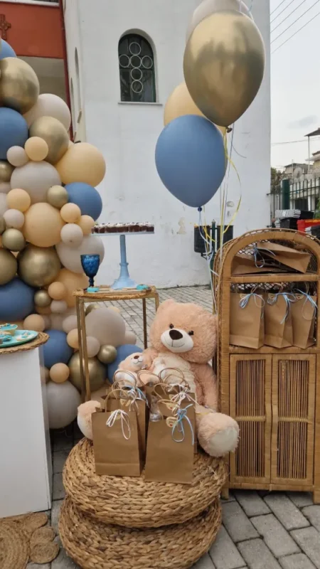 στολισμός βάπτισης αρκουδάκι μέντα
