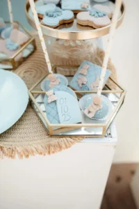 στολισμός βάπτισης αρκουδάκι αερόστατο