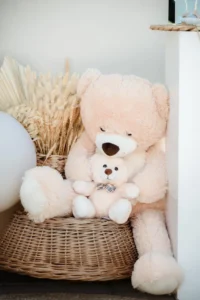 στολισμός βάπτισης αρκουδάκι αερόστατο