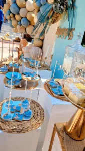 στολισμός βάπτισης αρκουδάκι αερόστατο