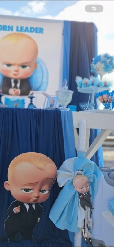 στολισμός βάπτισης με θέμα baby boss