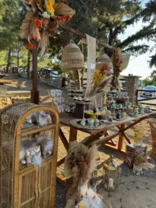 στολισμός βάπτισης boho