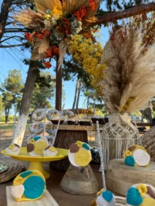 στολισμός βάπτισης boho