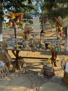 στολισμός βάπτισης boho