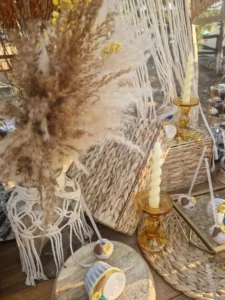 στολισμός βάπτισης boho