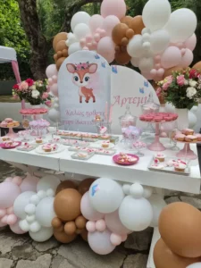 στολισμός βάπτισης με θέμα το ελαφάκι