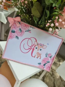 στολισμός βάπτισης με θέμα το ελαφάκι