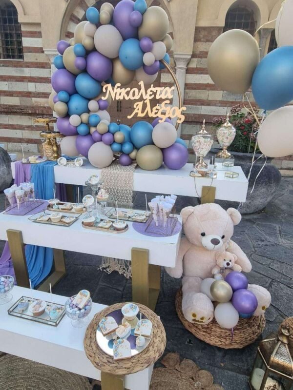 στολισμός βάπτισης αρκουδάκι για αδέρφια