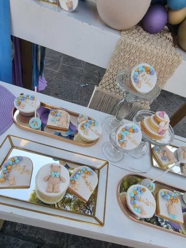 στολισμός βάπτισης αρκουδάκι για αδέρφια