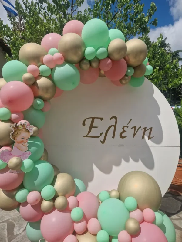 στολισμός βάπτισης για κορίτσι με θέμα την πριγκίπισσα -κορώνα