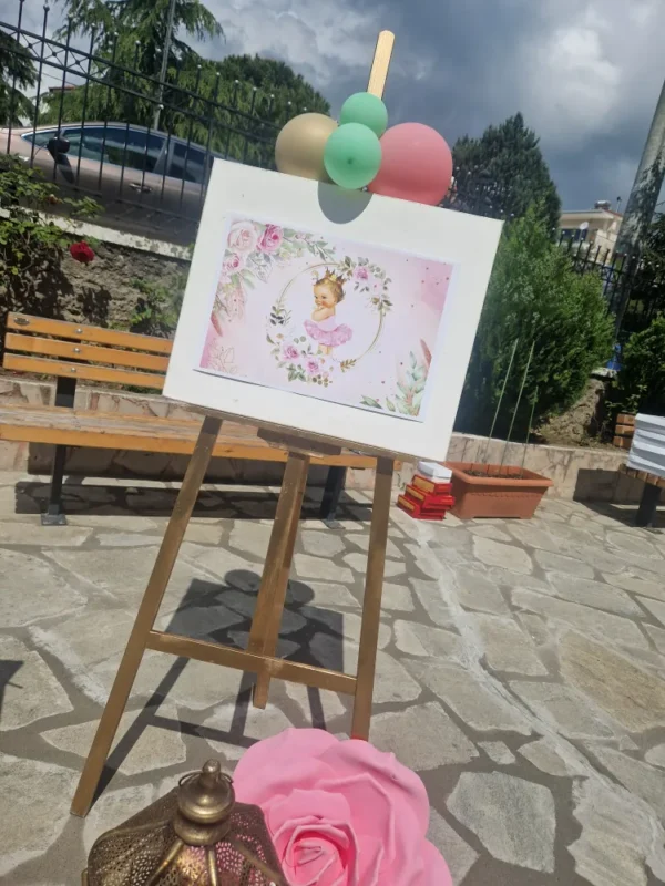 στολισμός βάπτισης για κορίτσι με θέμα την πριγκίπισσα -κορώνα