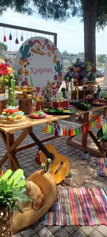 στολισμός βάπτισης για αγόρι με θέμα το Μεξικό