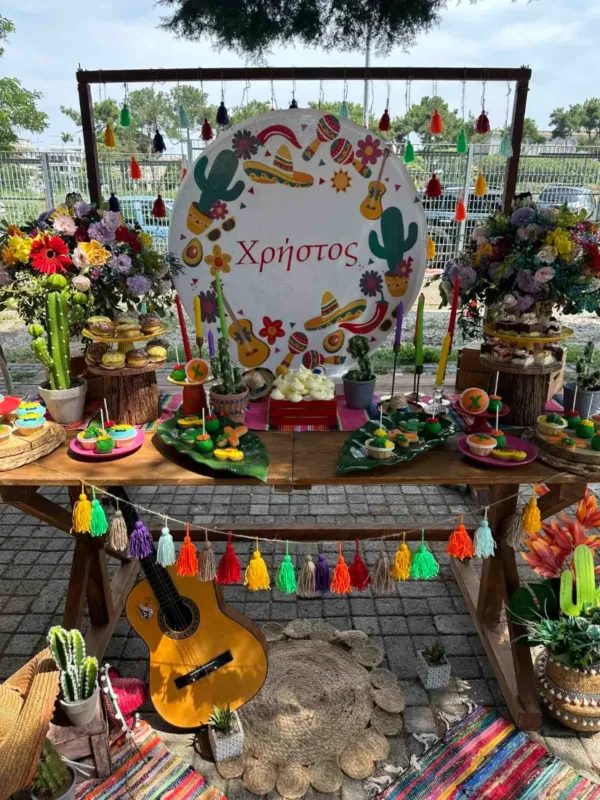 στολισμός βάπτισης για αγόρι με θέμα το Μεξικό