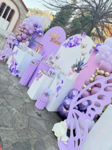 στολισμός βάφτισης με θέμα την πεταλούδα