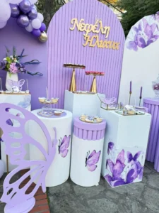 στολισμός βάφτισης με θέμα την πεταλούδα