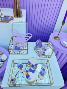 στολισμός βάφτισης με θέμα την πεταλούδα