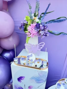 στολισμός βάφτισης με θέμα την πεταλούδα