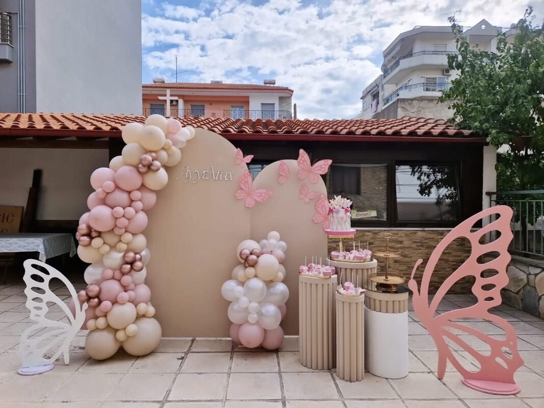 στολισμός βάπτισης πεταλούδα