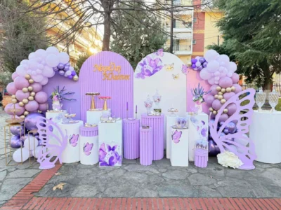 στολισμός βάφτισης με θέμα την πεταλούδα