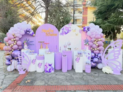 στολισμός βάφτισης με θέμα την πεταλούδα