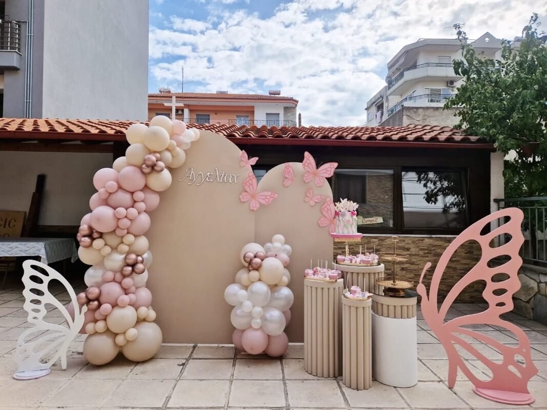 στολισμός βάπτισης πεταλούδα