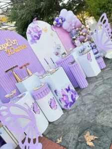 στολισμός βάφτισης με θέμα την πεταλούδα