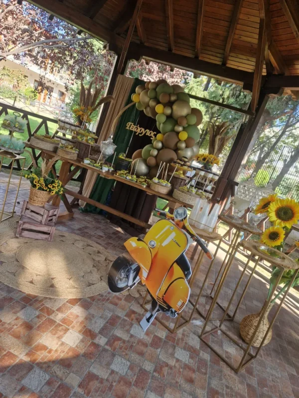 στολισμός βάπτισης για αγόρι με θέμα την βέσπα