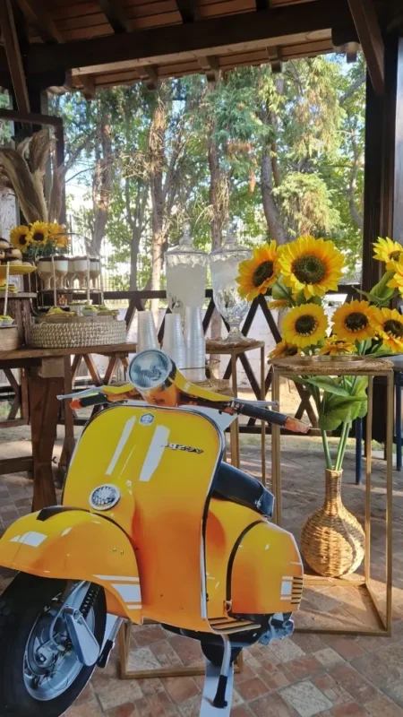 στολισμός βάπτισης για αγόρι με θέμα την βέσπα