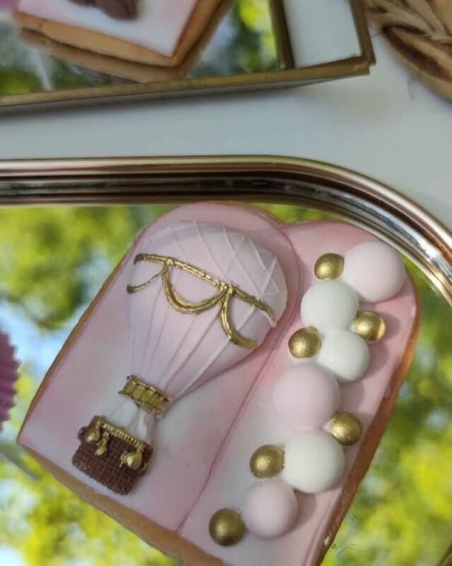 στολισμός βάπτισης αρκουδάκι αερόστατο