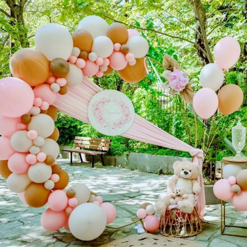 στολισμός βάπτισης αρκουδάκι αερόστατο