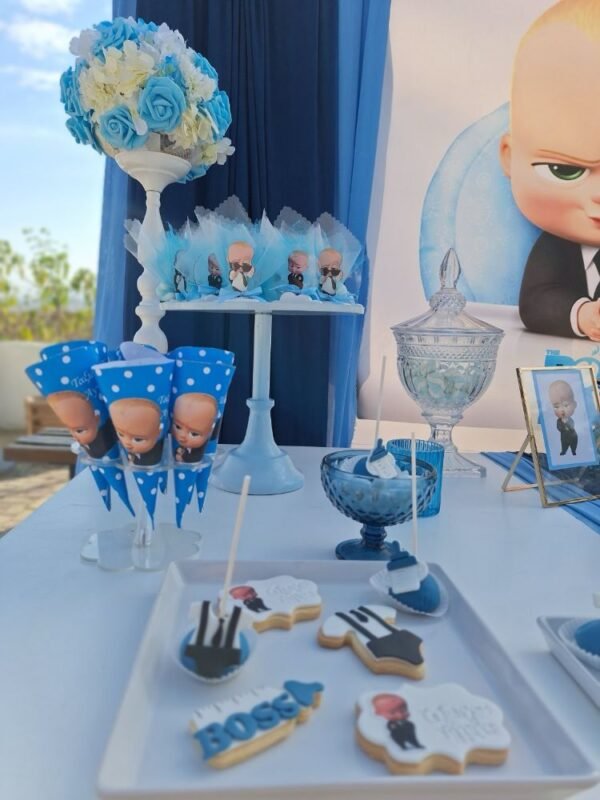 στολισμός βάπτισης με θέμα baby boss