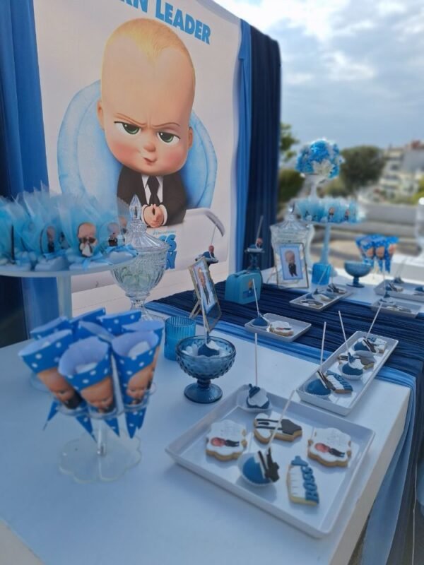 στολισμός βάπτισης με θέμα baby boss