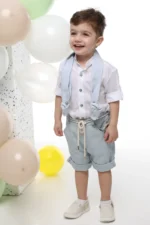 Βαπτιστικό ρουχο για Αγόρι Λευκό-Σιέλ