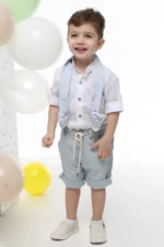 Βαπτιστικό ρουχο για Αγόρι Λευκό-Σιέλ