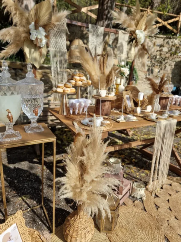 Στολισμός βάπτισης Boho