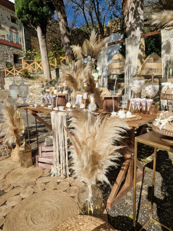 Στολισμός βάπτισης Boho