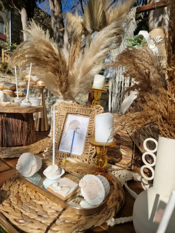 Στολισμός βάπτισης Boho